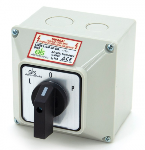Łącznik krzywkowy L‑0‑P 25A 3P w obudowie IP65, LW25 L‑0‑P 3P OB, ELS 