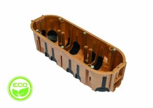 Puszka podtynkowa ProDuo ECO potrójna, głęboka 60mm, fi68, łączeniowa, z wkrętami, wiatroszczelna, WPC, IP30 A.0093WPC Pawbol
