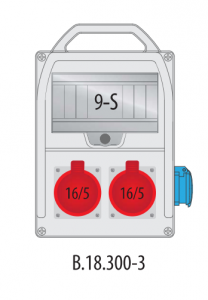 Rozdzielnica budowlana erbetka R-BOX 382 11S: 2x32A/5P, 1x16A/5P, 4x250V, 400V, IP44 B.18.382-3 Pawbol