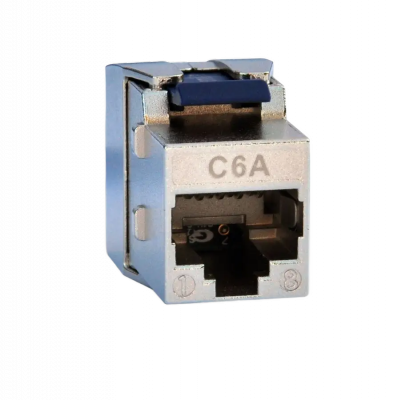Gniazdo moduł RJ45 STP kat.6A keystone niebieskie (beznarzędziowe), slim EMSQKSS-C6A Emiter