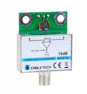 Wzmacniacz antenowy ekranowany 15dB Cabletech