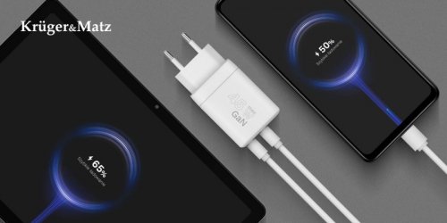 Ładowarka sieciowa Kruger&amp;Matz 45 W GaN z funkcją Power Delivery i Quick Charge