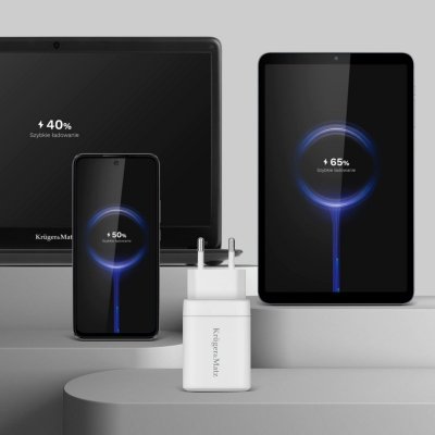 Ładowarka sieciowa Kruger&amp;Matz 45 W GaN z funkcją Power Delivery i Quick Charge