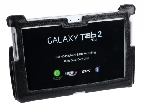 Etui czarne dedykowane do Samsung Galaxy Tab P5100 (skóra naturalna)