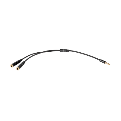 Adapter wt.Jack 3.5 4polowy-2xJack 3.5 stereo 20cm  HQ złote końcówki
