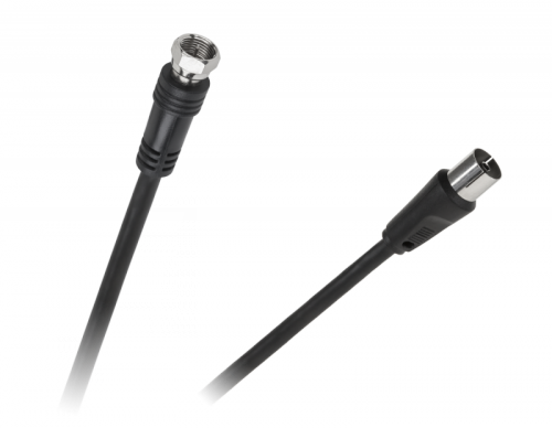 Kabel wtyk TV - wtyk F 1,8m czarny