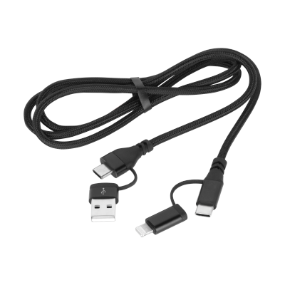 Kabel wtyk USB A/C - wtyk USB C/lightning (2+2) 1m