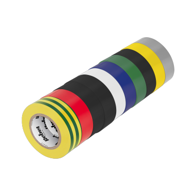 Komplet taśm izolacyjnych klejących REBEL (10 szt. - 0,13 mm x 19 mm x 20 yd) mix kolorów