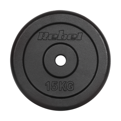 Obciążenie żeliwne zestaw 2x15kg, otwór 31mm, talerz klasyczny, REBEL ACTIVE