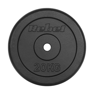 Obciążenie żeliwne 20kg, otwór 31mm, talerz klasyczny, REBEL ACTIVE