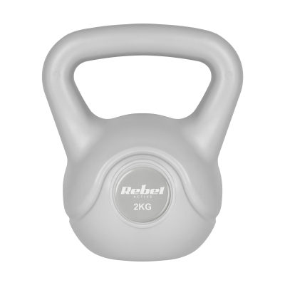 Kettlebell bitumiczny 2 kg szary  REBEL ACTIVE