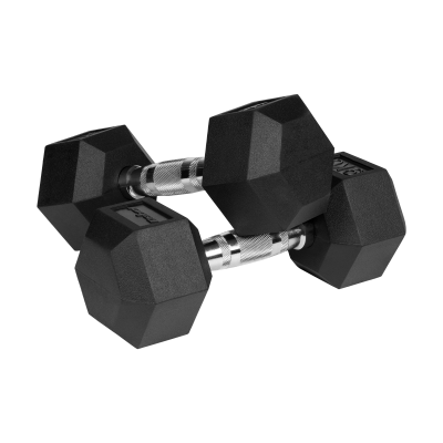 Hantle żeliwne gumowane HEX 2x9 kg REBEL ACTIVE