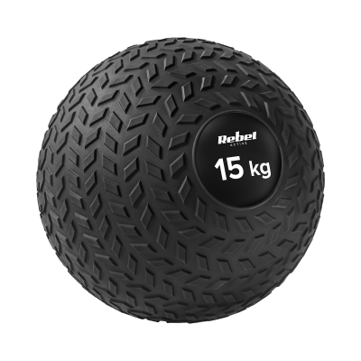 Mała piłka lekarska do ćwiczeń rehabilitacyjna Slam Ball 23cm 15kg, REBEL ACTIVE