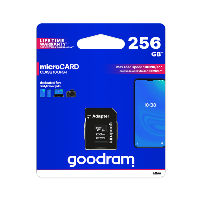 Karta pamięci microSD 256GB UHS-I Goodram z adapterem