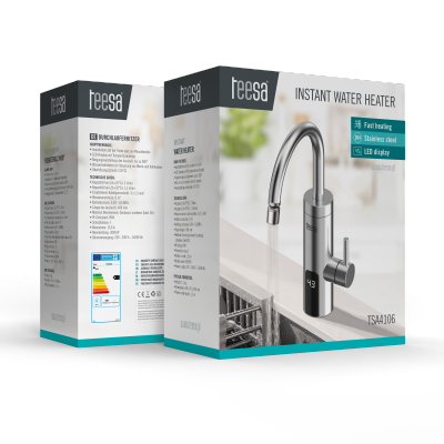 Przepływowy podgrzewacz wody - bateria kuchenna metalowa