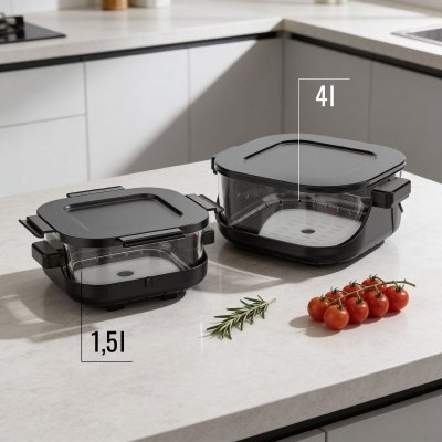Frytkownica beztłuszczowa TEESA GLASS AIR FRYER 4L, 1,5 L, 1500W