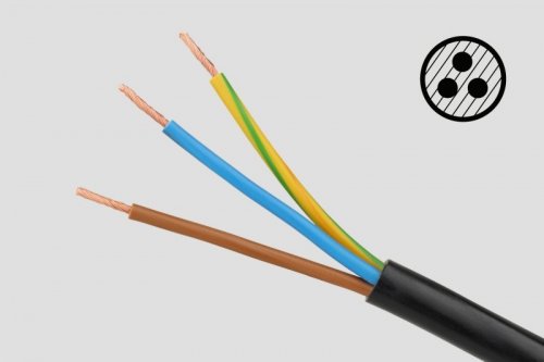 Przedłużacz czarny  Rebel z przełacznikiem 3 gniazda - 3m (1,5mm)