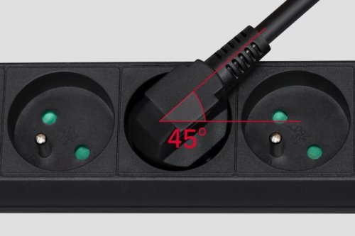 Przedłużacz czarny  Rebel z przełacznikiem 3 gniazda - 3m (1,5mm)