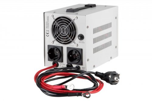 Zasilacz awaryjny KEMOT PROsinus-800 przetwornica z czystym przebiegiem sinusoidalnym i funkcją ładowania  12V 230V 800VA/500W