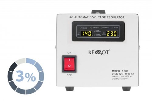 Automatyczny stabilizator napięcia  KEMOT MSER-1000 (1000 VA, serwomotor)