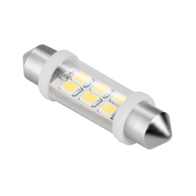 Zarówka samochodowa LED 12V 10*40, 6xSMD  Sv8.5,  biała