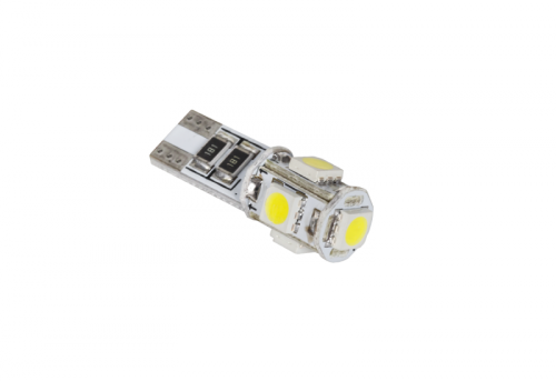 Żarówka samochodowa LED T10 (Canbus) - 5x SMD5050, biała