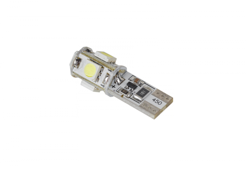 Żarówka samochodowa LED T10 (Canbus) - 5x SMD5050, biała