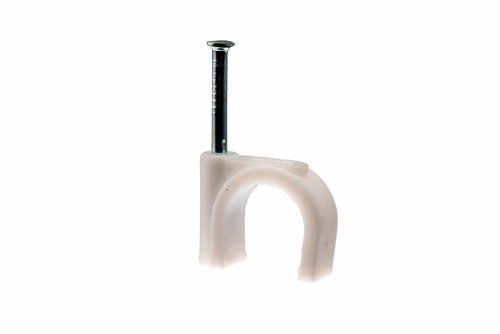 Uchwyt kablowy z gwoździem, fi14mm, okrągły, biały, 100szt, H.7017A