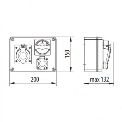 Rozdzielnica budowlana 4x250V IP44 R-BOX 190 B.1203 Pawbol