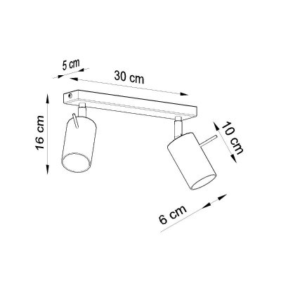 Plafon RING 2 czarny