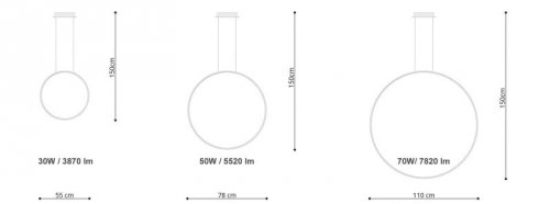 Lampa wisząca RIO 55 biały LED 3000K