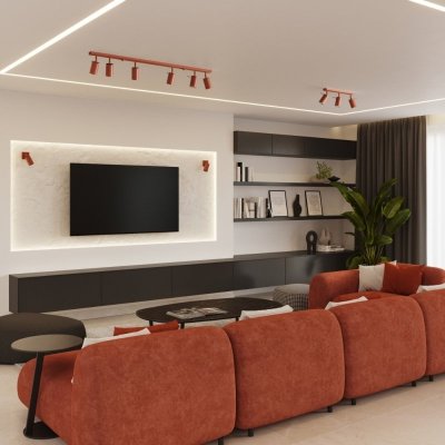 Plafon RING 4L ochra czerwona