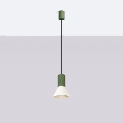 Lampa wisząca ESTRIA 1 beżowa/zielona oliwka