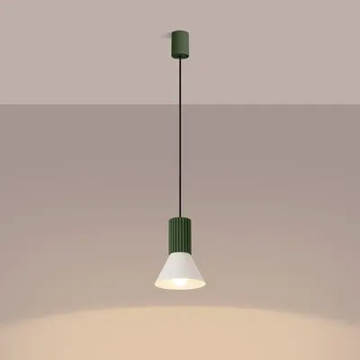 Lampa wisząca ESTRIA 1 beżowa/zielona oliwka