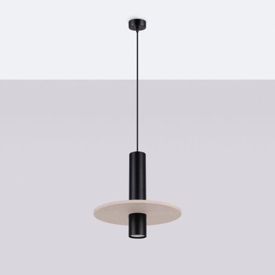 Lampa wisząca PELTA 1 czarna/beżowa