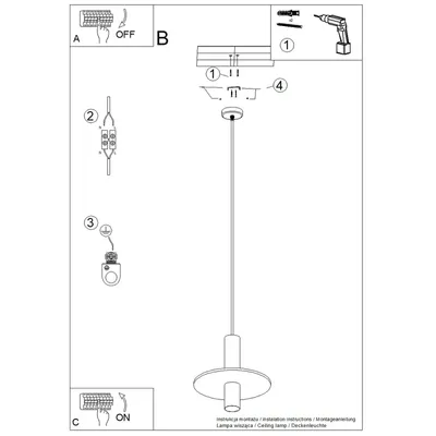 Lampa wisząca PELTA 1 czarna/granatowa