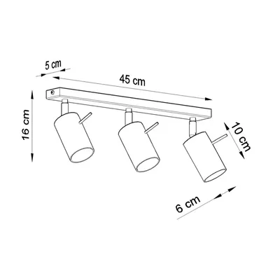Plafon RING 3L burgund