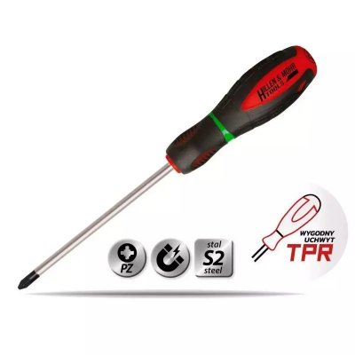 Wkrętak krzyżowy Pozidriv PZ0x75mm, stal S2, uchwyt 3-mat.
