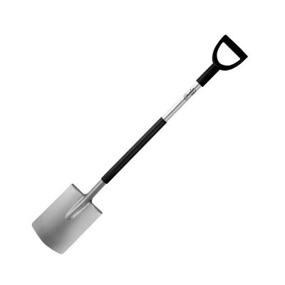 Szpadel prosty zaokrąglony, trzonek metal, uchwyt D tw.122cm
