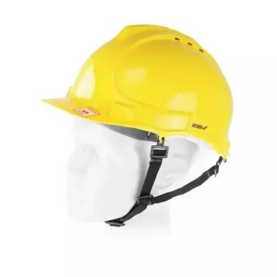 Kask ochronny, żółty, 4-punktowy pasek podbródkowy