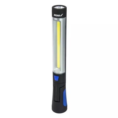 Latarka aku. 3W COB LED + 3W LED, zasilacz USB na 230V i 12V