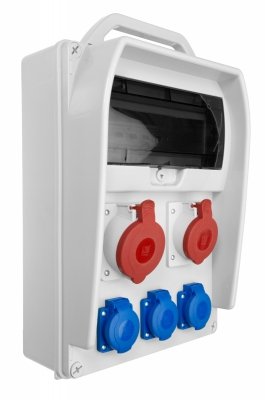 Rozdzielnica budowlana R-BOX 382 11S 1x32/5, 1x16/5, 3x250V IP44 B.18.382-1 Pawbol
