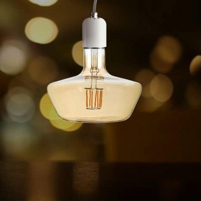 Żarówka LED V-TAC 8W filament E27 T180 bursztynowa 175x150mm VT-2308-N 2200K 620lm