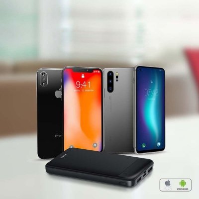 Power bank V-TAC 10000mAh czarny 2xUSB type C szybki 22,5W V-TAC VT-10005-B