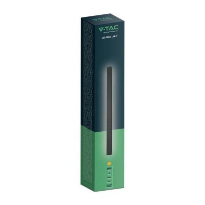 Oprawa ścienna elewacyjna LED linia V-TAC 10W IP65 antracyt 51cm VT-1173 4000K 1300lm