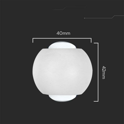 Oprawa Ścienna Góra Dół V-TAC 2W LED IP54 Biała VT-2502 3000K 200lm