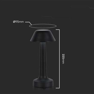 Lampka Biurkowa Nocna V-TAC 2W LED 23cm Ładowanie USB CCT Ściemnianie Czarna VT-7566 3000K-6000K 40lm