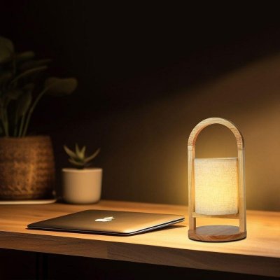 Lampka Biurkowa Nocna V-TAC 1,5W LED Ładowanie Ściemnianie Drewno VT-7570 3000K 100lm