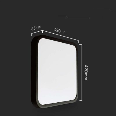 Oprawa sufitowa plafoniera V-TAC 48W LED kwadrat 42x42cm natynkowy IP44 czarny VT-8630B 6500K 5160lm