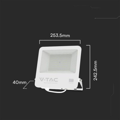 Projektor LED V-TAC 100W 100Lm/W Przewód 1mb SAMSUNG CHIP Biały VT-44104 6500K 8700lm 5 Lat Gwarancji